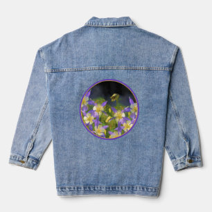 Colorado Blue Columbine Painting - Original Art Denim Jacket