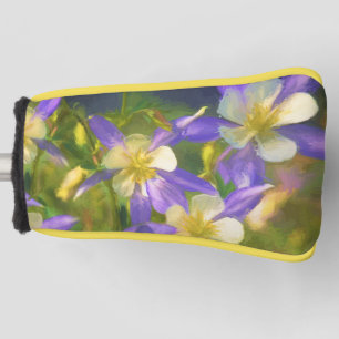 Colorado Blue Columbine Painting - Original Art Golf Head Cover