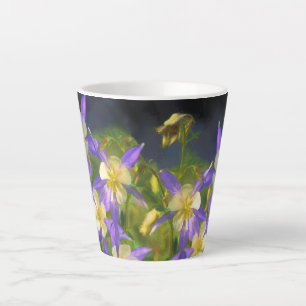 Colorado Blue Columbine Painting - Original Art Latte Mug