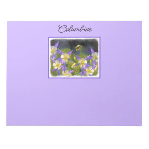 Colorado Blue Columbine Painting - Original Art Notepad