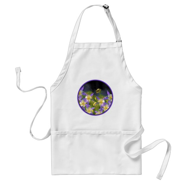 Colorado Blue Columbine Painting - Original Art Standard Apron (Front)