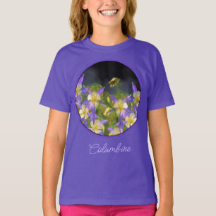 Colorado Blue Columbine Painting - Original Art T- T-Shirt