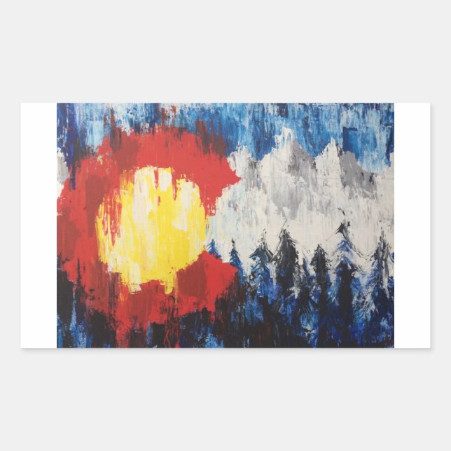 Colorado Blurr Mountain Flag Sticker (Front)
