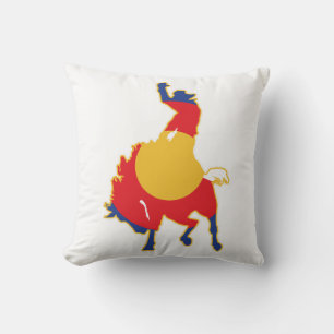 Colorado Bucking Bronco Cowboy Cushion