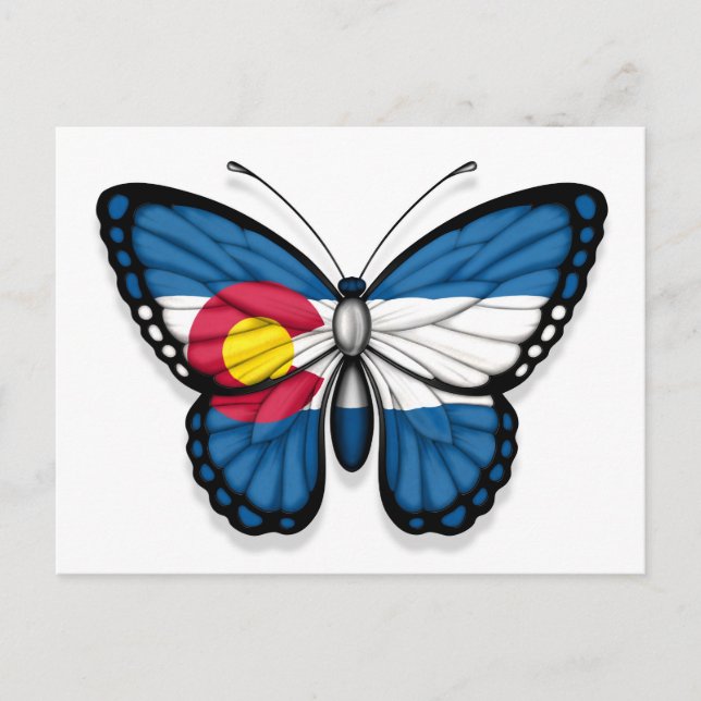 Colorado Butterfly Flag Postcard (Front)