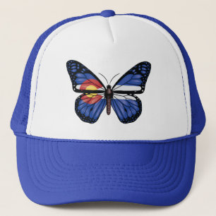 Colorado Butterfly Monarq Butterfly Monarque Flag Trucker Hat