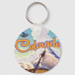 Colorado cartoon poster print. key ring