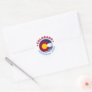 COLORADO CENTENNIAL STATE FLAG CLASSIC ROUND STICKER