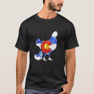 Colorado Chicken Flag Mama Hen Farmer Garden Mum F T-Shirt