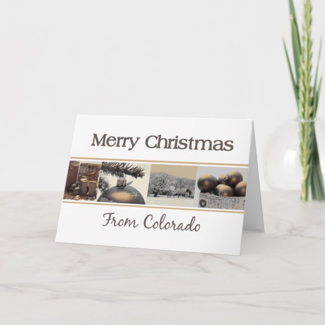 Colorado  Christmas Card, state specific Holiday Card (Front)