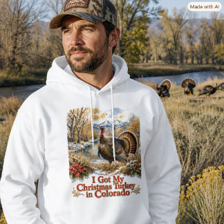 Colorado Christmas Turkey Wildlife Holiday Gift Hoodie