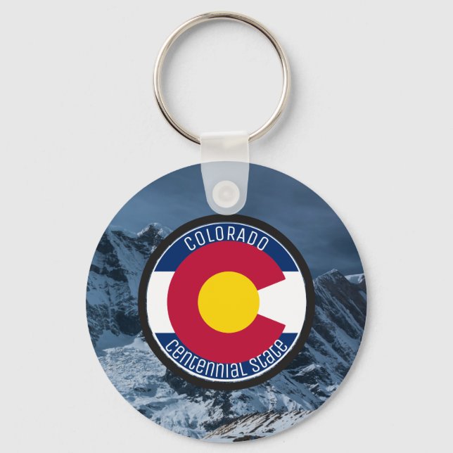 Colorado Circular Flag Key Ring (Front)