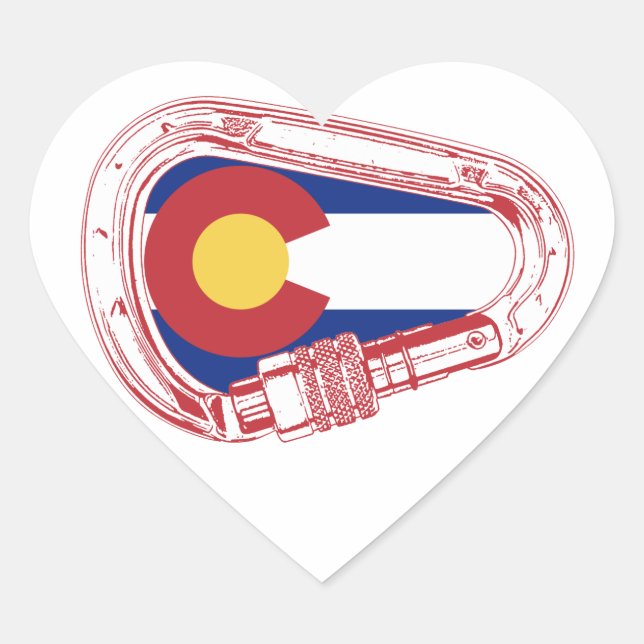 Colorado Climbing Carabiner Heart Sticker (Front)