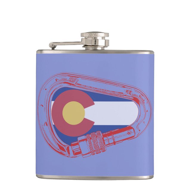 Colorado Climbing Carabiner Hip Flask (Front)