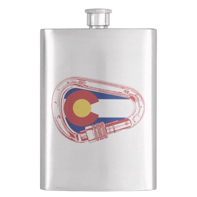 Colorado Climbing Carabiner Hip Flask (Front)