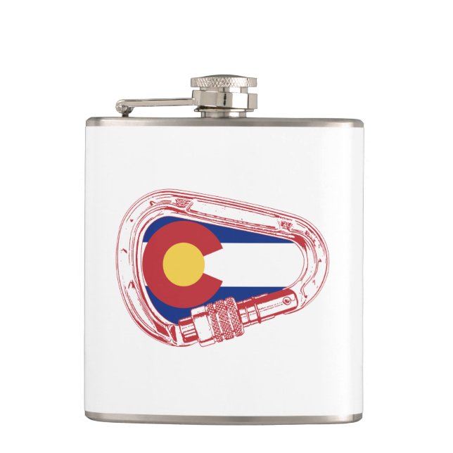 Colorado Climbing Carabiner Hip Flask (Front)