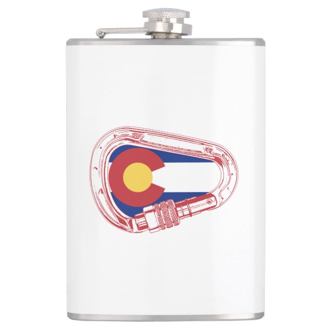 Colorado Climbing Carabiner Hip Flask (Front)