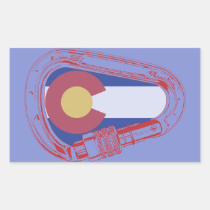 Colorado Climbing Carabiner Rectangular Sticker