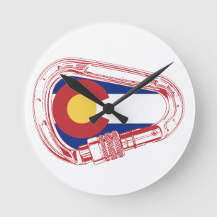 Colorado Climbing Carabiner Round Clock