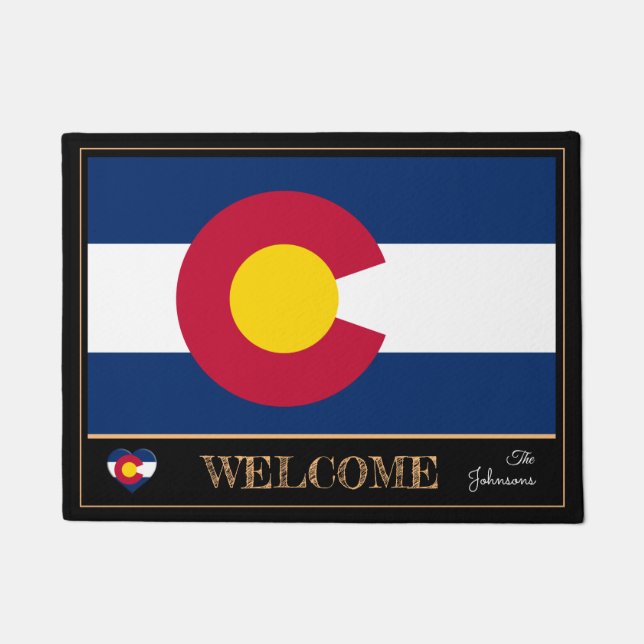 Colorado & Colorado Flag house mat /sports USA (Front)