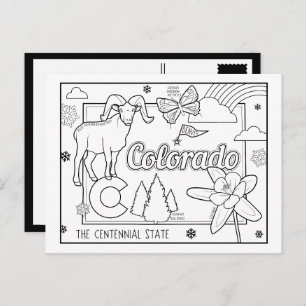 colorado colour me collage postcard