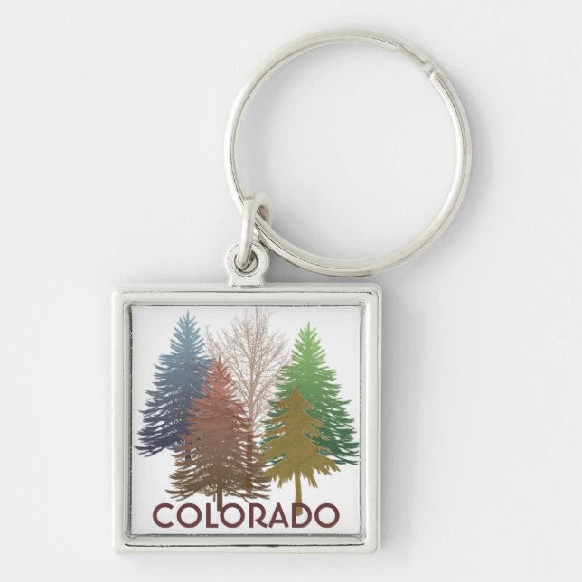 Colorado colourful trees keychain (Front)