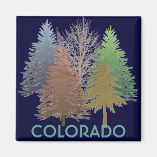 Colorado colourful trees souvenir magnet
