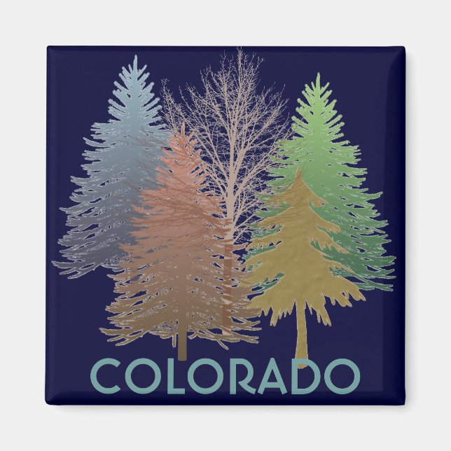 Colorado colourful trees souvenir magnet (Front)