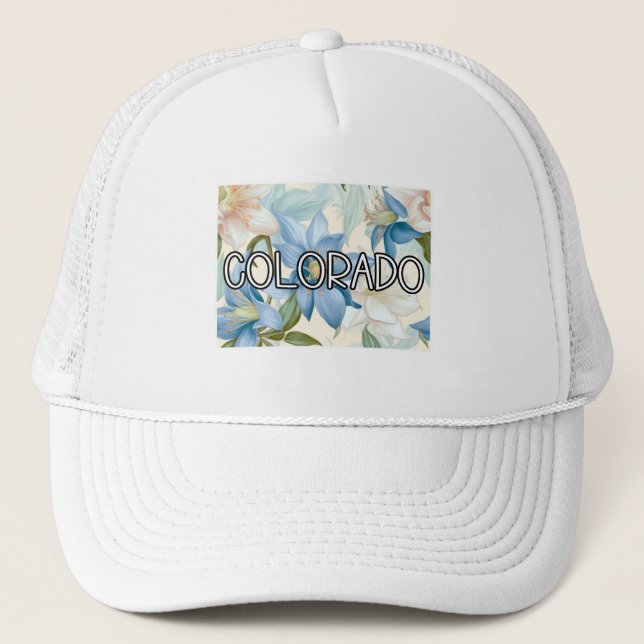 Colorado Columbine Flower Trucker Hat (Front)