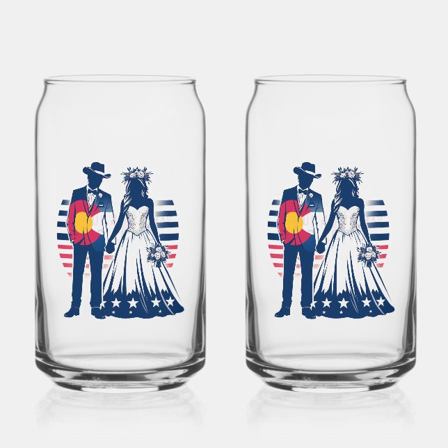 Colorado Couple Can Glass (Front)