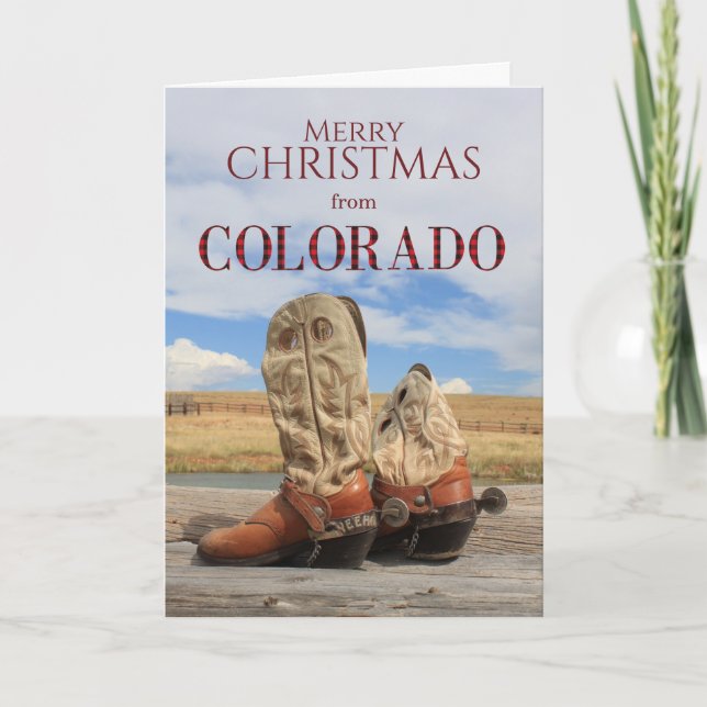 Colorado Cowboy Boot Christmas Card (Front)