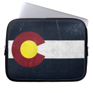 Colorado Dark Grunge Flag Laptop Sleeve