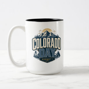 Colorado Day, Colorado 150th patriotic Retro Mount Two-Tone Coffee Mug