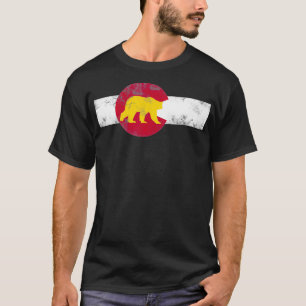 Colorado Day State Flag Bear Mountains Denver Hiki T-Shirt
