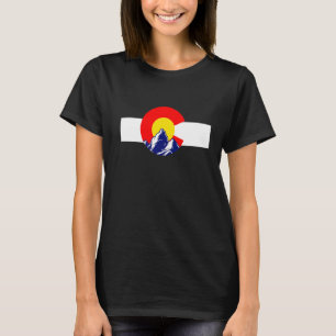Colorado Denver Map Flag Co Souvenir Mountain Prid T-Shirt