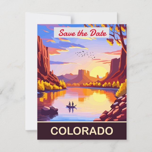 Colorado Desert Canyon River Wedding Invitation (Front)