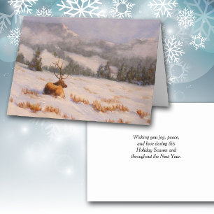 Colorado Elk Art Christmas Card