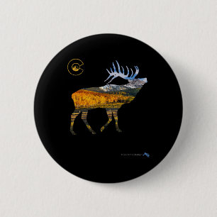 Colorado Elk Hunting 6 Cm Round Badge