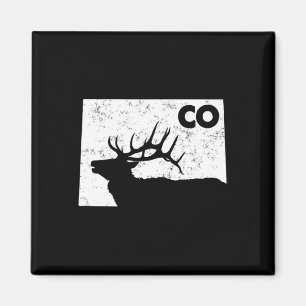 Colorado Elk Hunting - Bull Elk State Shape Magnet