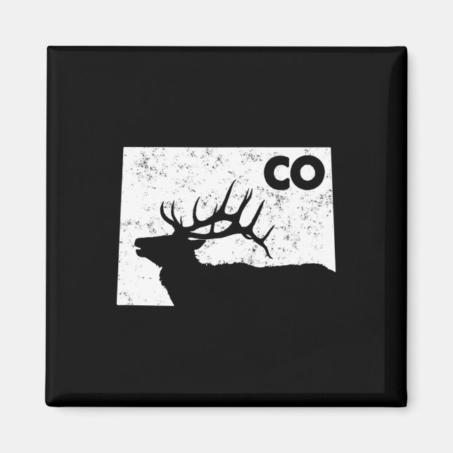 Colorado Elk Hunting - Bull Elk State Shape  Magnet (Front)