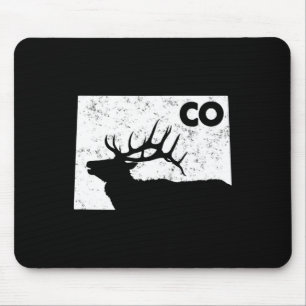Colorado Elk Hunting - Bull Elk State Shape Mouse Mat