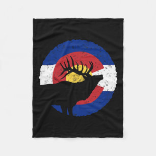 Colorado Elk Hunting T Shirt Co State Flag Hunter Fleece Blanket