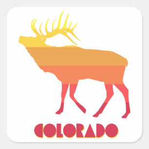 Colorado Elk Square Sticker
