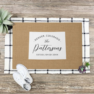 Colorado Family Monogram State Doormat