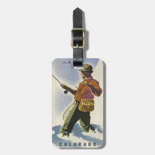 Colorado Fisherman Vintage Travel luggage tag