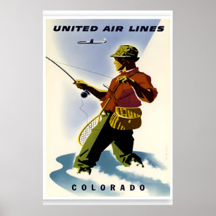 Colorado Fishing Print Colorado Travel Poster