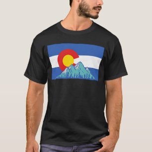 Colorado Flag and Rocky Mountain Vintage Distresse T-Shirt