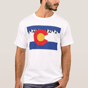 Colorado Flag and Rocky Mountains T-Shirt