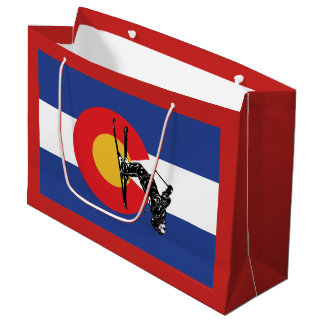 Colorado Flag and Skier Large Gift Bag