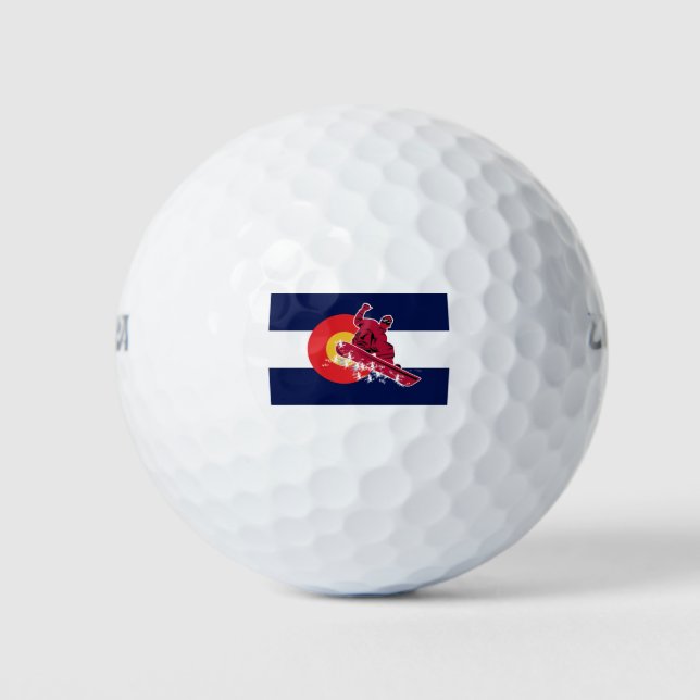 Colorado-Flag-and-Snowboarder Golf Balls (Front)